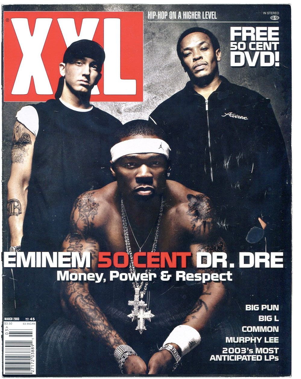 XXL mars 2003 med Eminem, 50 Cent og Dr. Dre