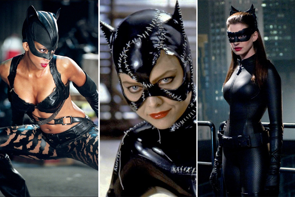 Halle Berry, Michelle Pfeiffer og Anne Hathaway som kattekvinner (DC Comics/Warner Bros.)