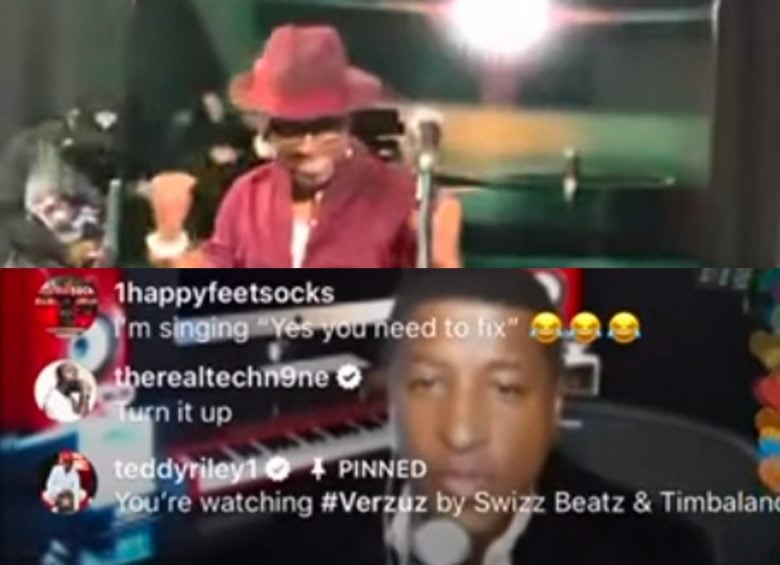 Teddy Riley og Babyface på Instagram Live for Swizz Beatz og Timbalands Verzuz-battleserie (skjermbilde Instagram)