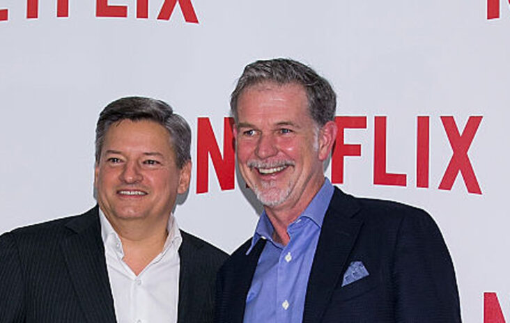 Netflix co-CEO-ene Ted Sarandos og Reed Hastings (Han Myung-Gu/WireImage)