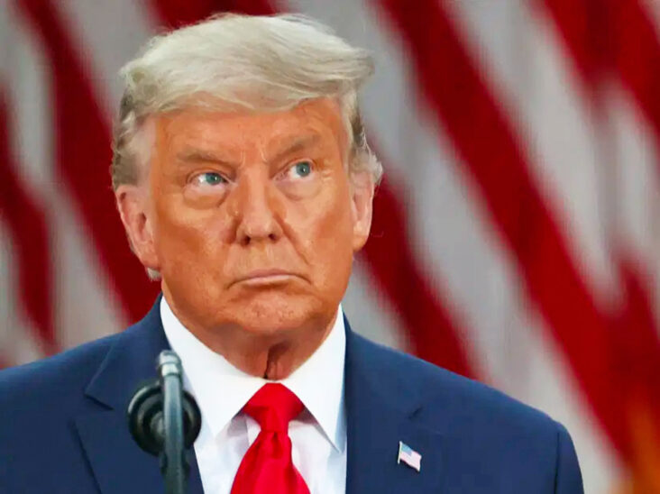 Donald Trump utenfor Det hvite hus(et) 13. november 2020; hans første møte med pressen etter at han tapte valget uken i forkant (Tasos Katopodis/Getty)