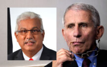 Trinidag og Tobagos helseminister Terrence Deyalsingh og dr. Anthony Fauci