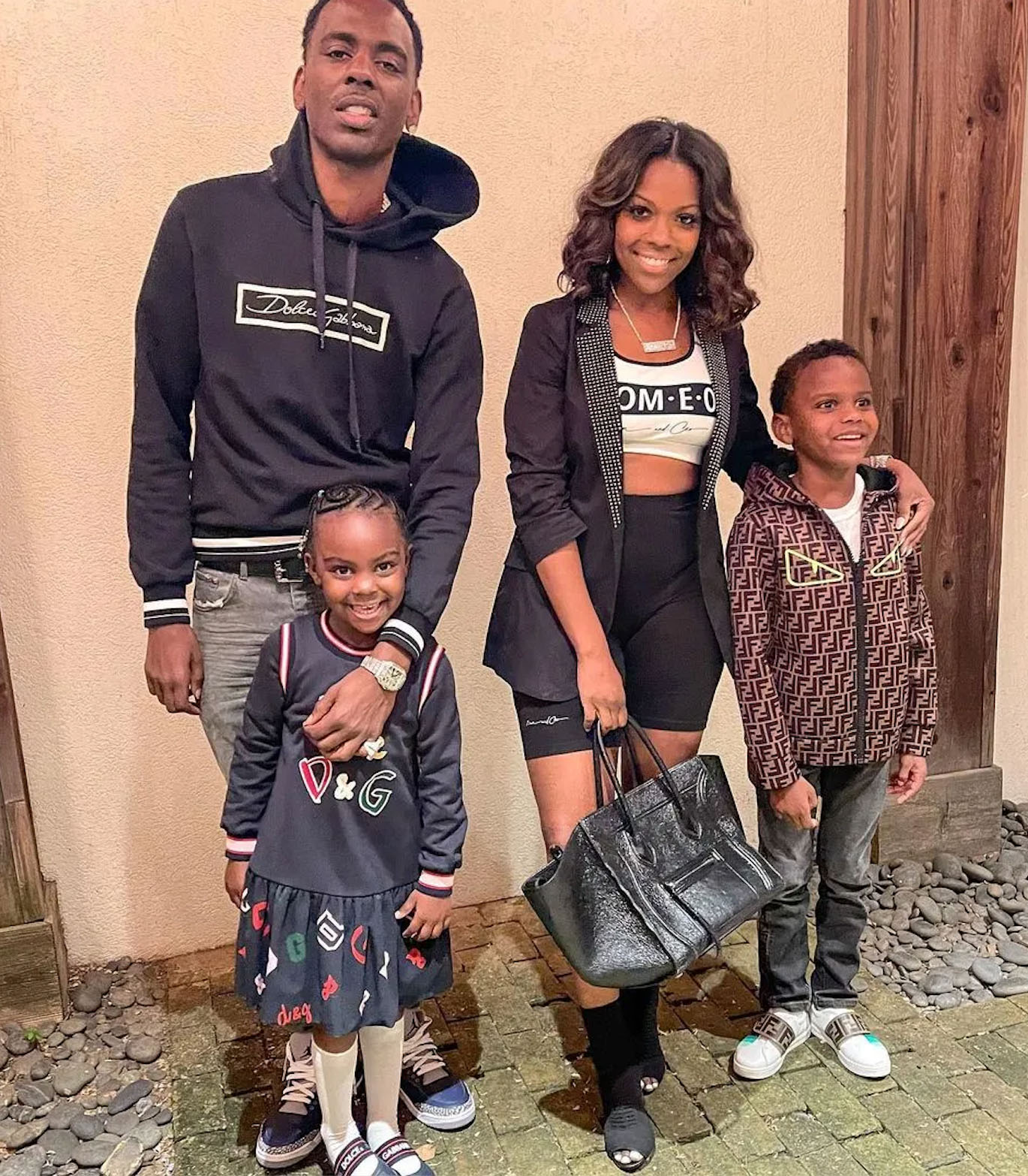 Young Dolph med kjæresten Mia Jaye og barna deres (Instagra/iammiajaye)