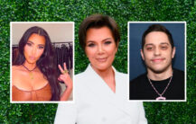 Kris Jenner setter sammen sesong 1 av sin nye realityserie med Kim Kardashian - og Pete Davidson? (Emma McIntyre/Getty, Dimitrios Kambouris/Getty)