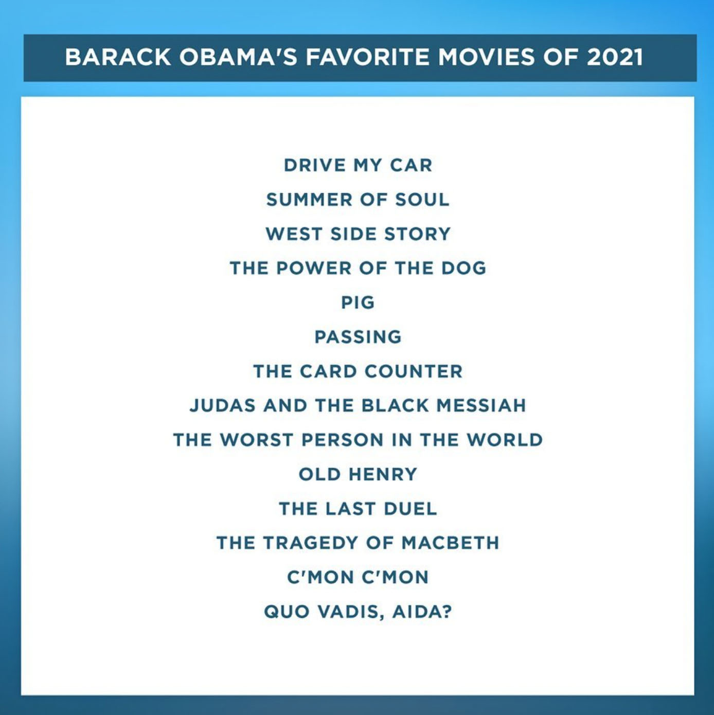Barack Obama har Joachim Trier-filmen Verdens verste menneske som en av sine 2021-favoritter (Mark Makela/Getty)