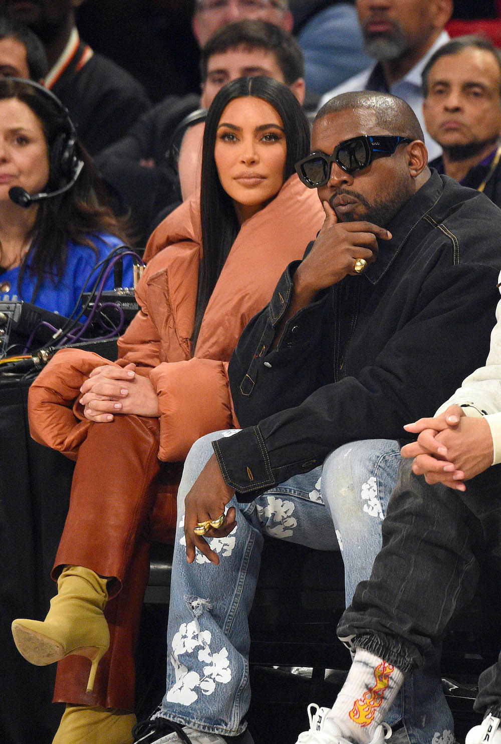 Kim Kardashian West og Kanye West på NBA All-Star Game i Chicago i februar 2020 (Kevin Mazur/Getty)