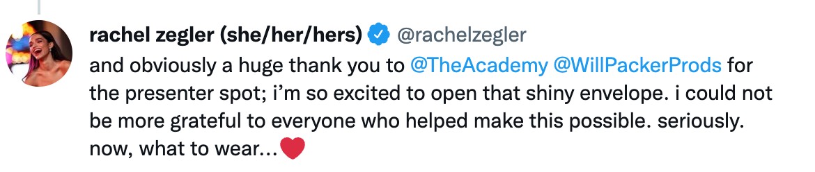 Rachel Zegler Oscar Snow White West Side Story