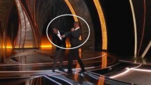 Will Smith klapper til Chris Rock på Oscar 2022-showet i Los Angeles (skjermbilde ABC)
