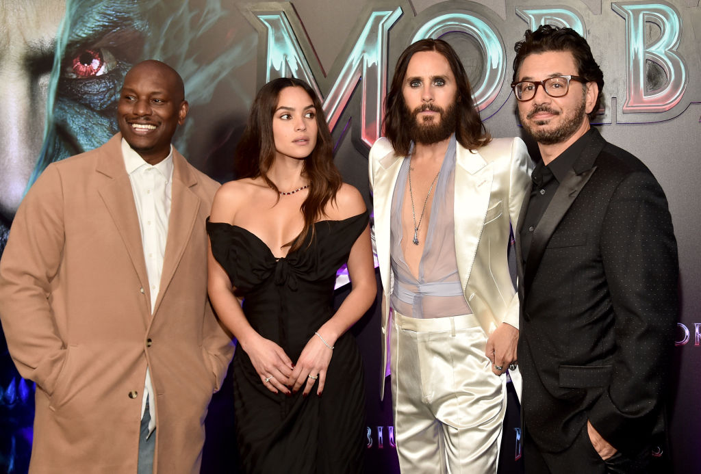 Tyrese Gibson, Adria Arjona, Jared Leto og Al Madrigal på Morbius-screening i Los Angeles 30. mars 2022 (Alberto E. Rodriguez/Getty)