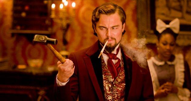 Leonardo DiCaprio blir skadet etter en intens scene i Django Unchained - Improvisert