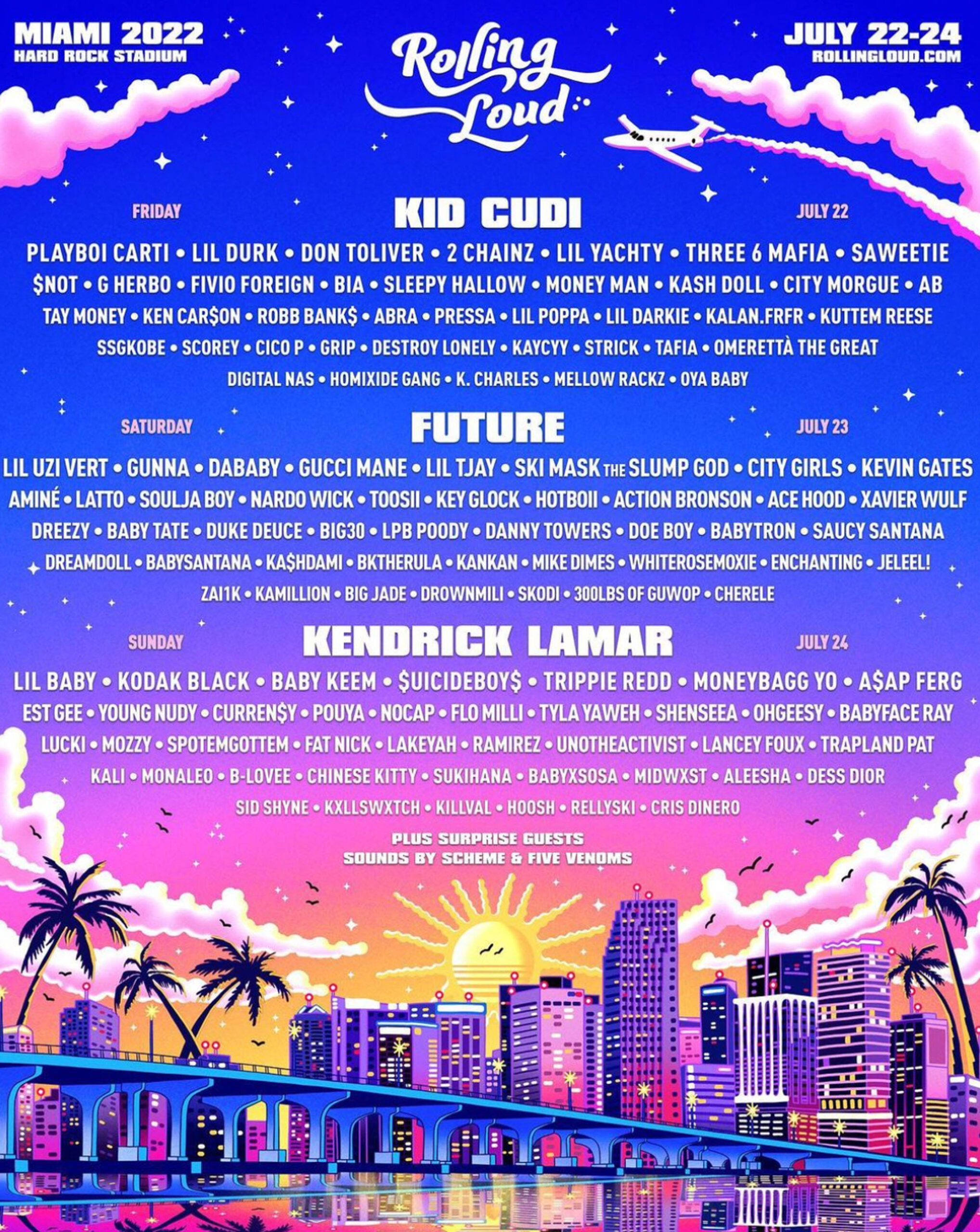 Rolling Loud Miami 2022 saweetie lil tjay Kanye West Kid Cudi Pete Davidson Kim Kardashian Timothee Chalamet Lil Durk video
