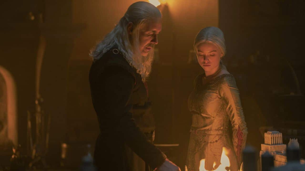 Viserys Targaryen og Rhaenyra Targaryen i House of the Dragon