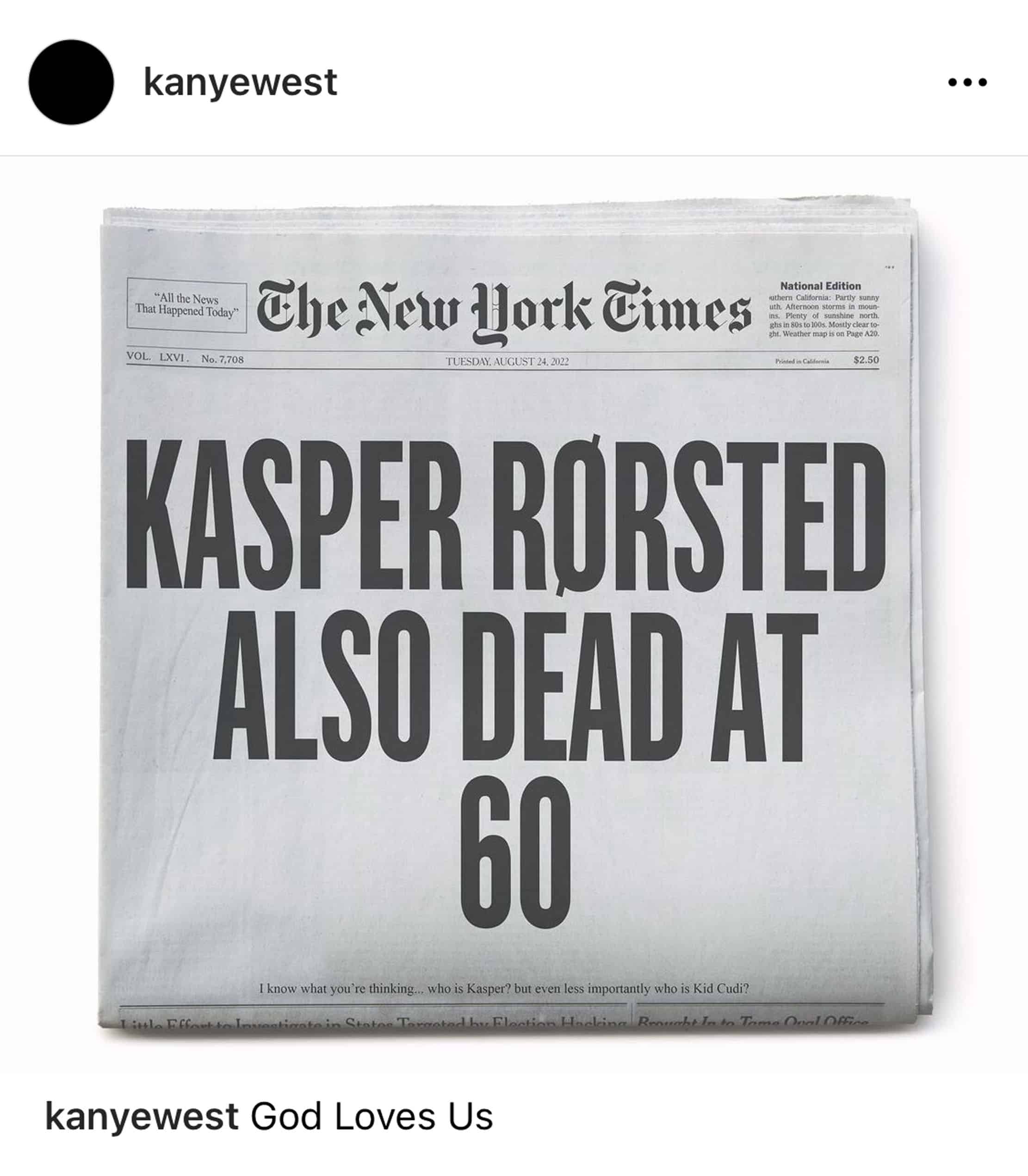 adidas ceo kasper rorsted also dead at 60 kanye west instagram the new york times yeezy