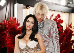 Megan Fox og Machine Gun Kelly på 65. GRAMMY Awards 5. februar 2023 på Crypto.com Stadium i Downtown Los Angeles, California. (Lester Cohen/Getty/The Recording Academy)