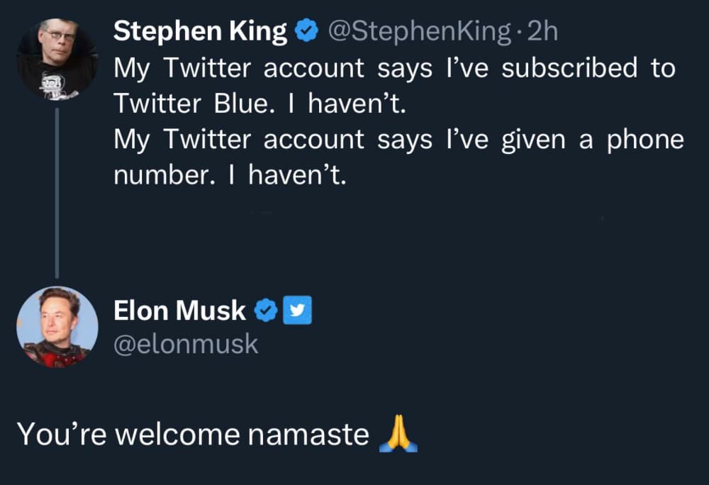 Elon Musk Twitter Stephen King