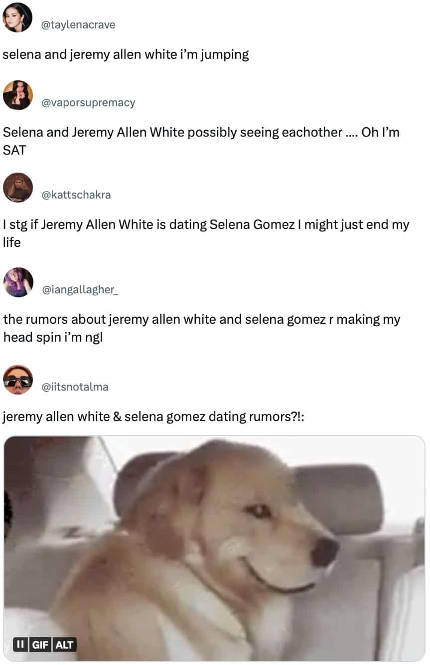 Jeremy Allen White Selena Gomez twitter Addison Timlin The Bear season 3