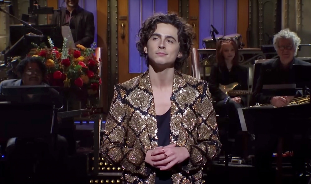Timothée Chalamet SNL Saturday Night Live provoserer Hamas vitser Britney Spears parody Cade Hudson manager reagerer