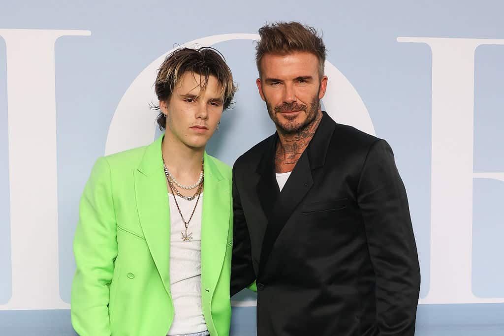 Cruz Beckham with bby Ivy aka Viktoria Reitan in Paris Breaking