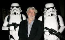 Forbes list 2024 George Lucas presenterer Star Wars - Episode IV: A New Hope på filmens 40-årsdag på Arclight Cinemas i Hollywood i 2007 (David Livingston/Getty)