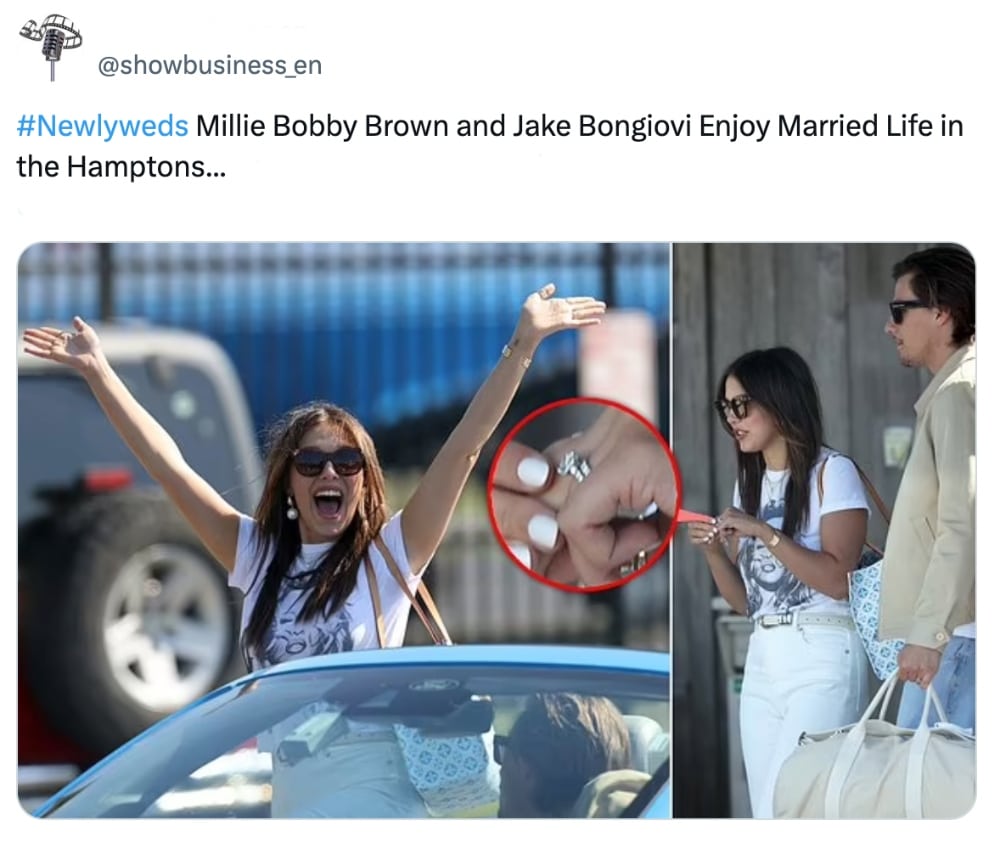 Millie Bobby Brown Jake Bongiovi The Hamptons gift