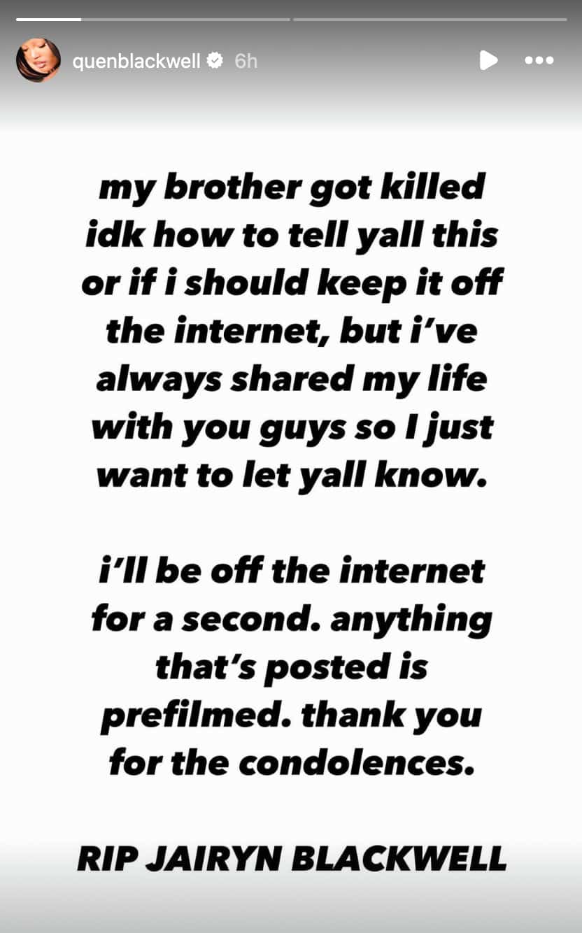 Quenlin Blackwell brother Jairyn Blackwell instagram
