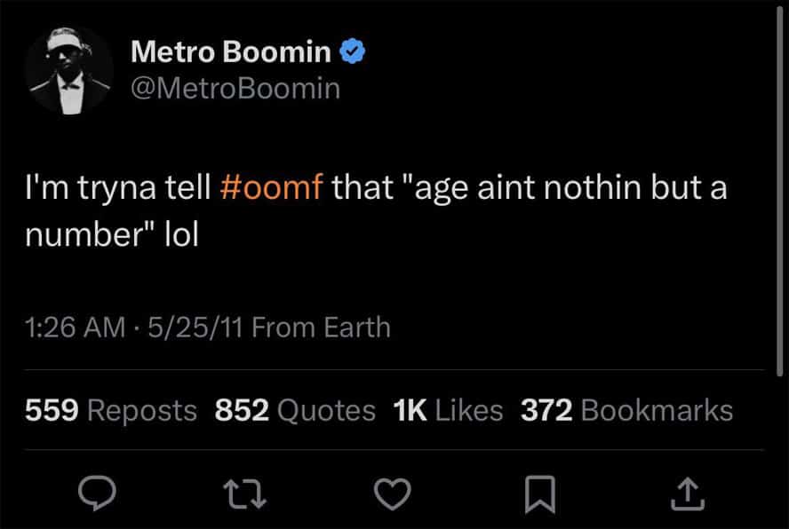 age aint nothin but a number metro groomin metro grooming metro boomin twitter x