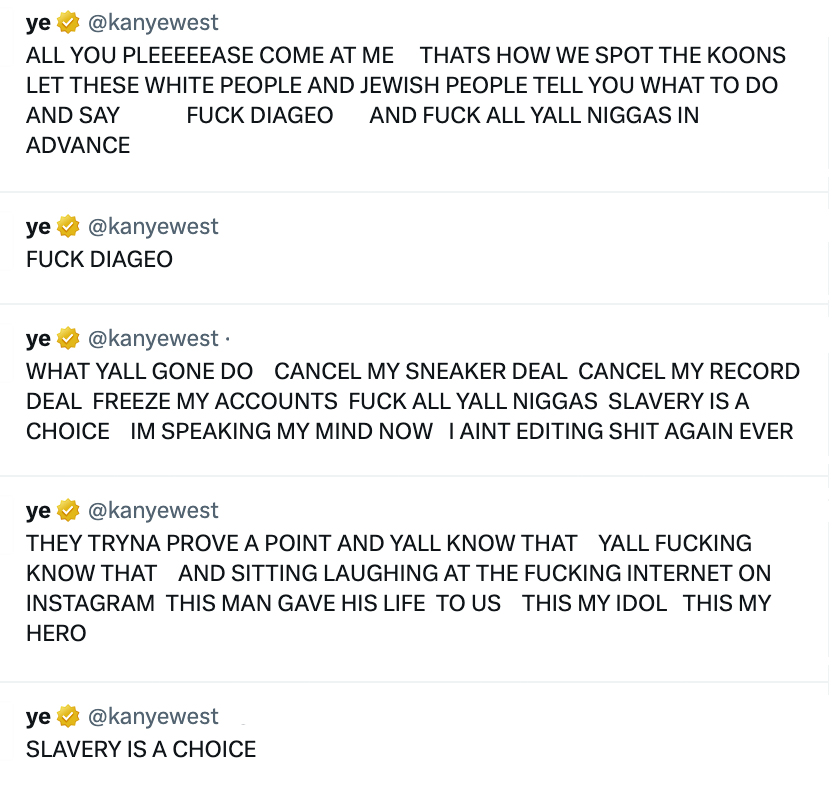 kanye west free diddy tweets ye