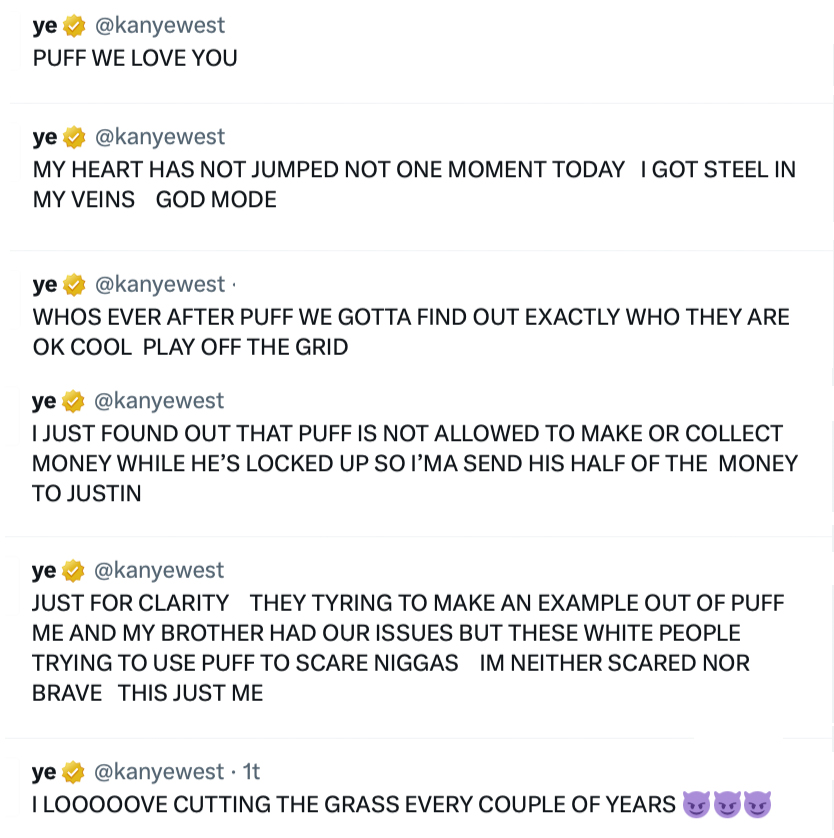 kanye west puff we love you