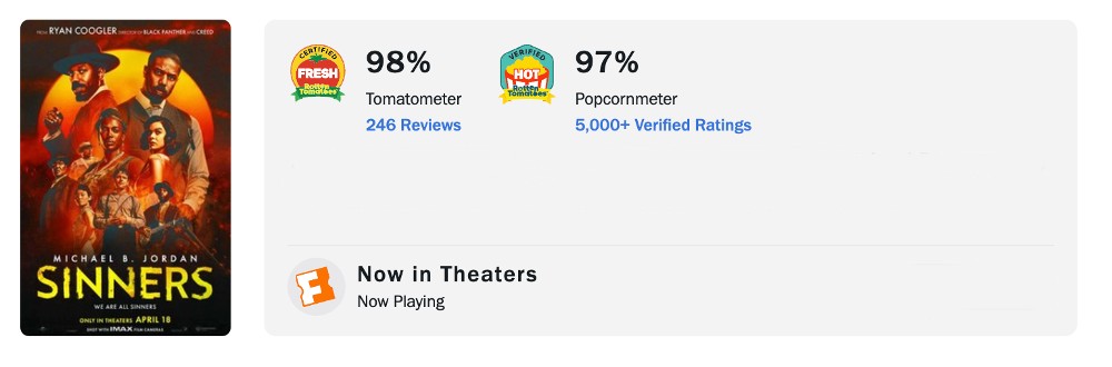 rotten tomatoes sinners