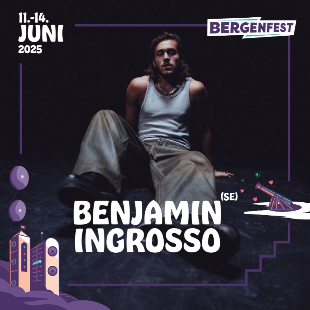 benjamin ingrosso bergenfest 2025 fredag 13 juni weekendpass
