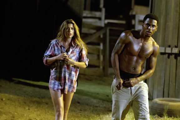 LEATHERFACE COCKBLOCKER TREY SONGZ. HER MED FRØKEN TANIA RAYMONDE. (SCANBOX/LIONSGATE)